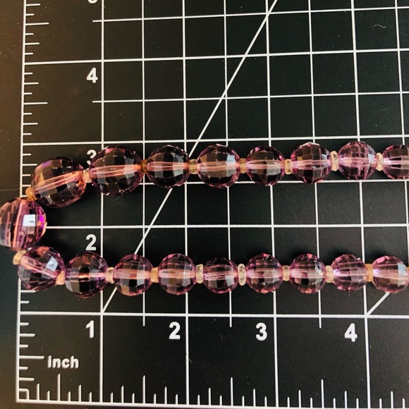 Vintage Art Deco Amethyst Czech Glass Bead Necklace 💜 - Picture 5 of 17